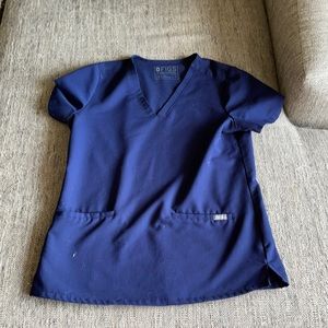 FIGS navy blue scrub top